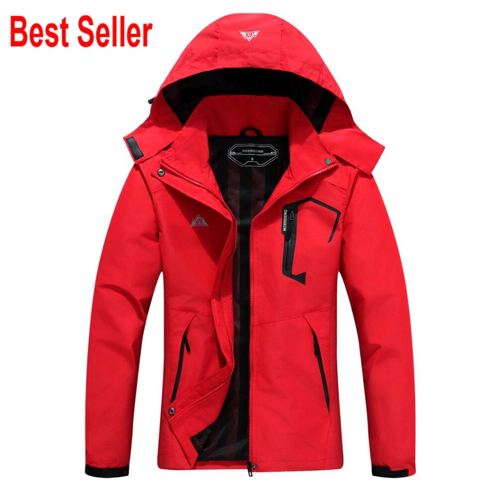 Lightweight Rain Jacket Windproof Breathable Trench Coat Detachable Hood